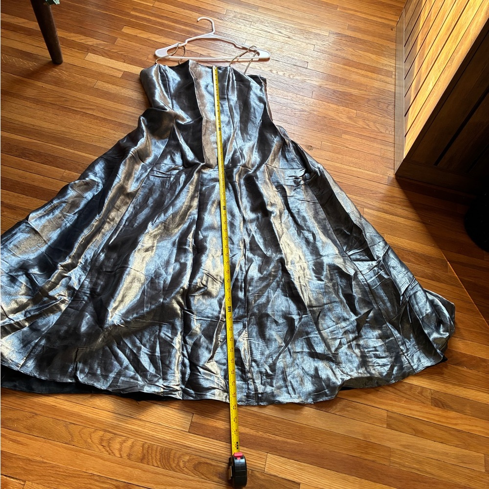 Dave & Johnny vintage 90s silver prom dress